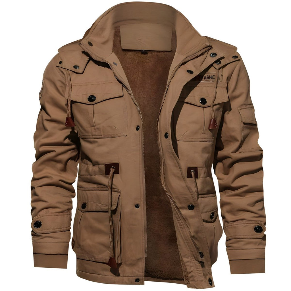 Calico | Men's Jacket | Front Zipper with Multiple Pockets Khaki