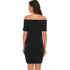 Chantal Maternity Dress – Off Shoulder Bodycon Pregnancy Dress, Above the Knee, 5 Colors, S–2XL – Parsha