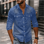Hans Denim Shirt For Men Classic Style And Durability Denim Blue