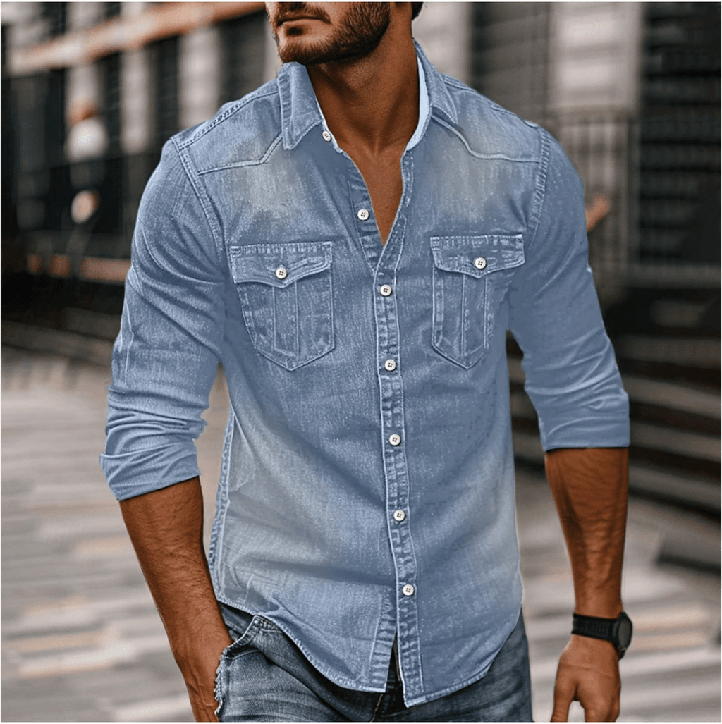 Hans Denim Shirt For Men Classic Style And Durability Blue