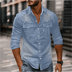 Hans Denim Shirt For Men Classic Style And Durability Blue