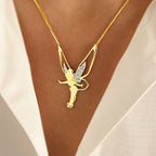 Stylish Luck Fairy Necklace – Fairy Pendant Necklace, Gold-Plated or Silver-Plated, Gift for Her – Bersh Faylin Gold-plated