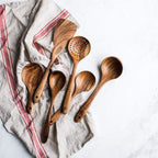 Natural Wooden Kitchen Set – Rustic Wooden Cooking Utensils, Set of 4 or 7 Pieces – RustiCook