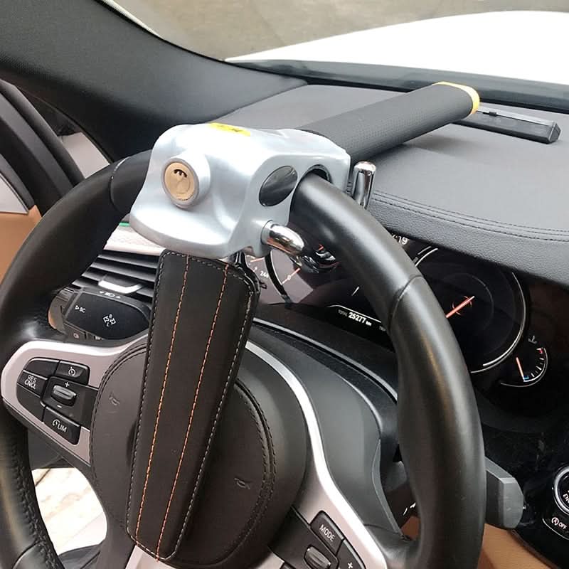 Heavy duty anti-theft steering wheel lock for car Strong Adjustable Protection Reinforced Leather Default