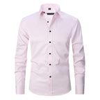 Marmari | Long-Sleeve Wrinkle-Free Shirt with Stand Collar Pink