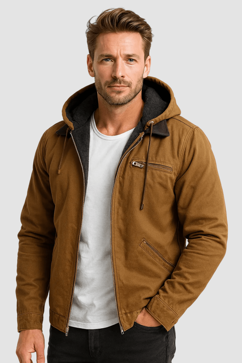 Hermosa | Men's Transitional Jacket with Hood and Warm Fleece Lining