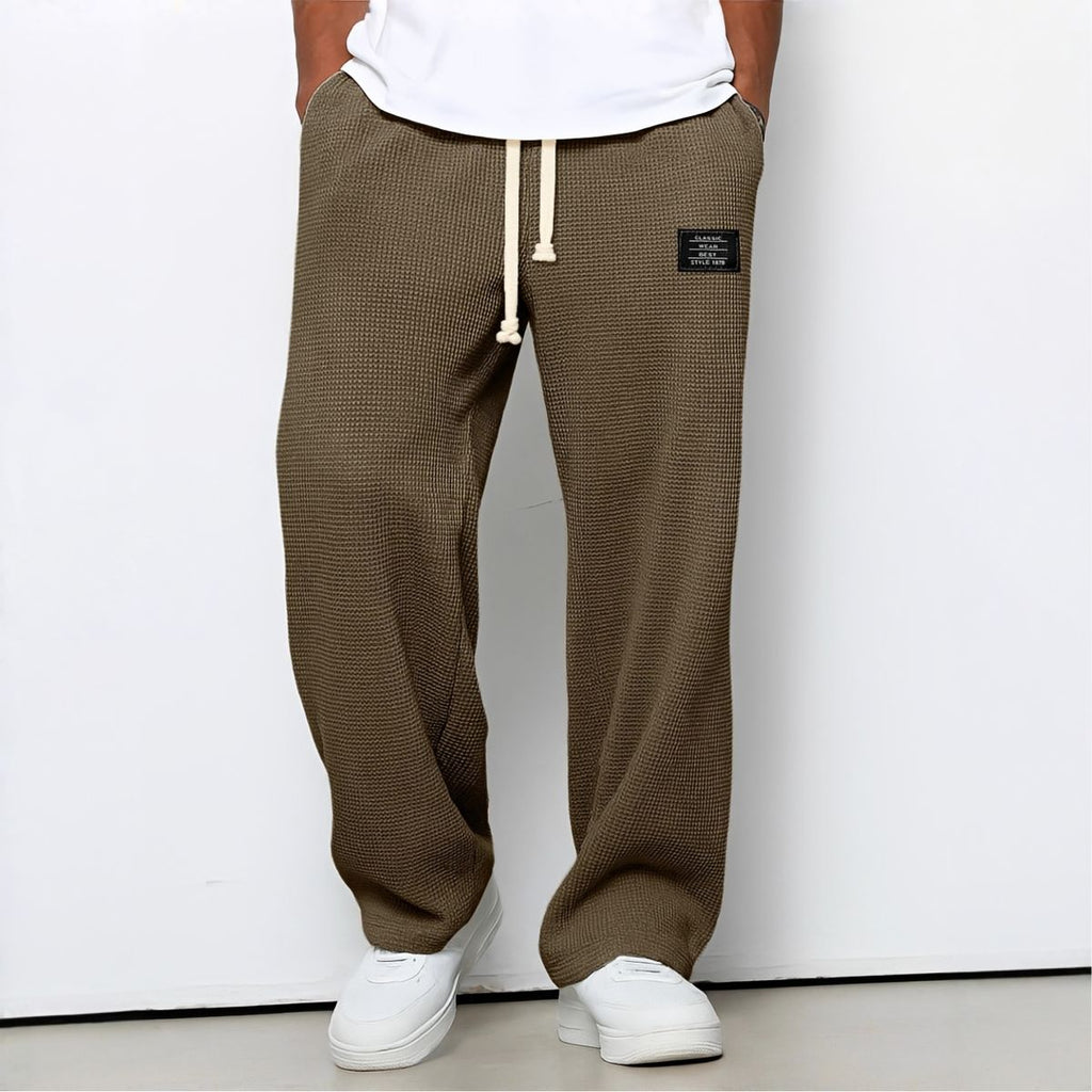 Hommes | Men's Casual Pants with Loose Fit and Elastic Waist 10