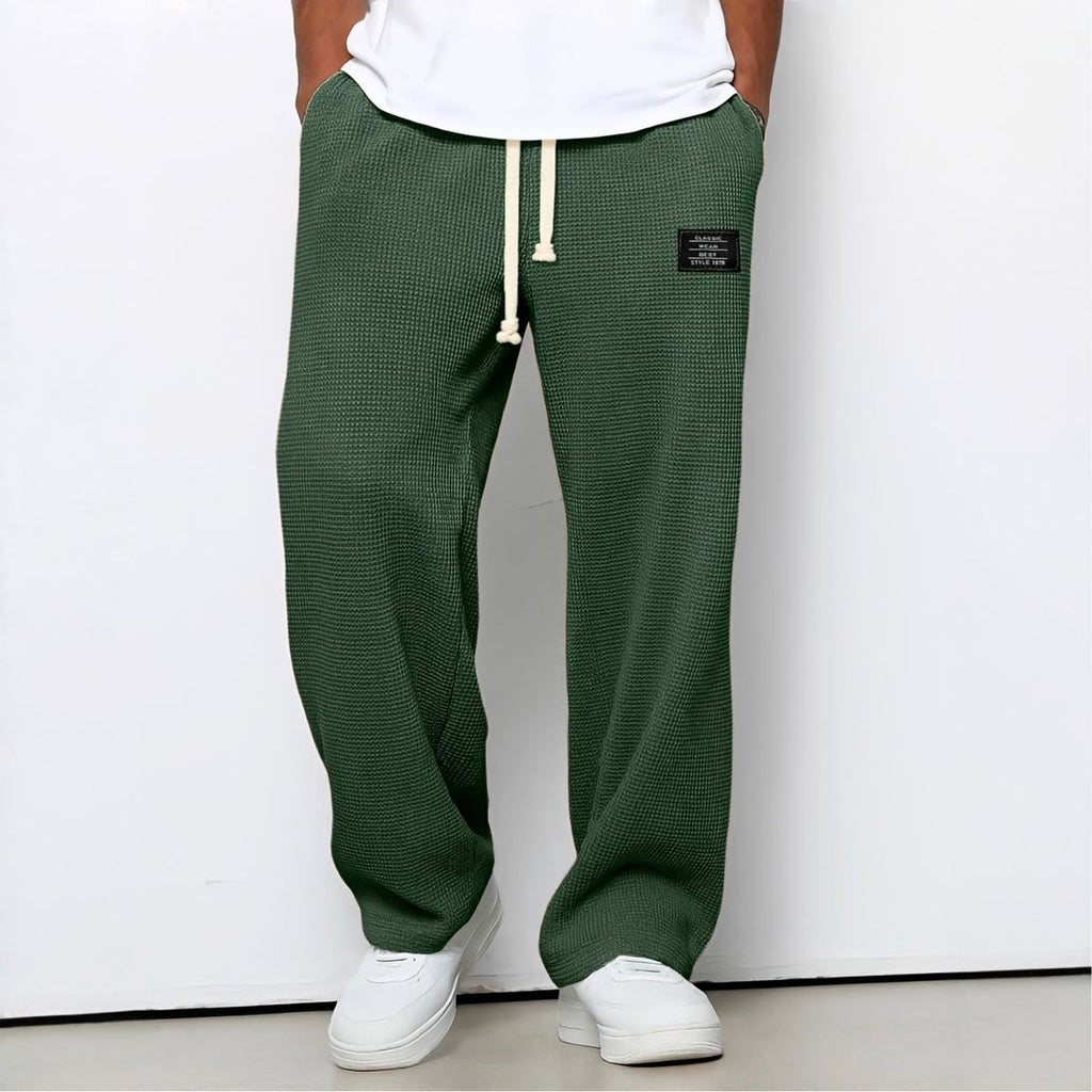 Hommes | Men's Casual Pants with Loose Fit and Elastic Waist 11