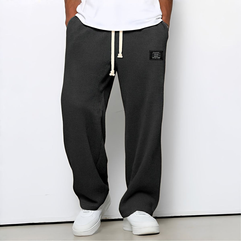 Hommes | Men's Casual Pants with Loose Fit and Elastic Waist 12