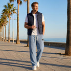 Hommes | Men's Casual Pants with Loose Fit and Elastic Waist 1