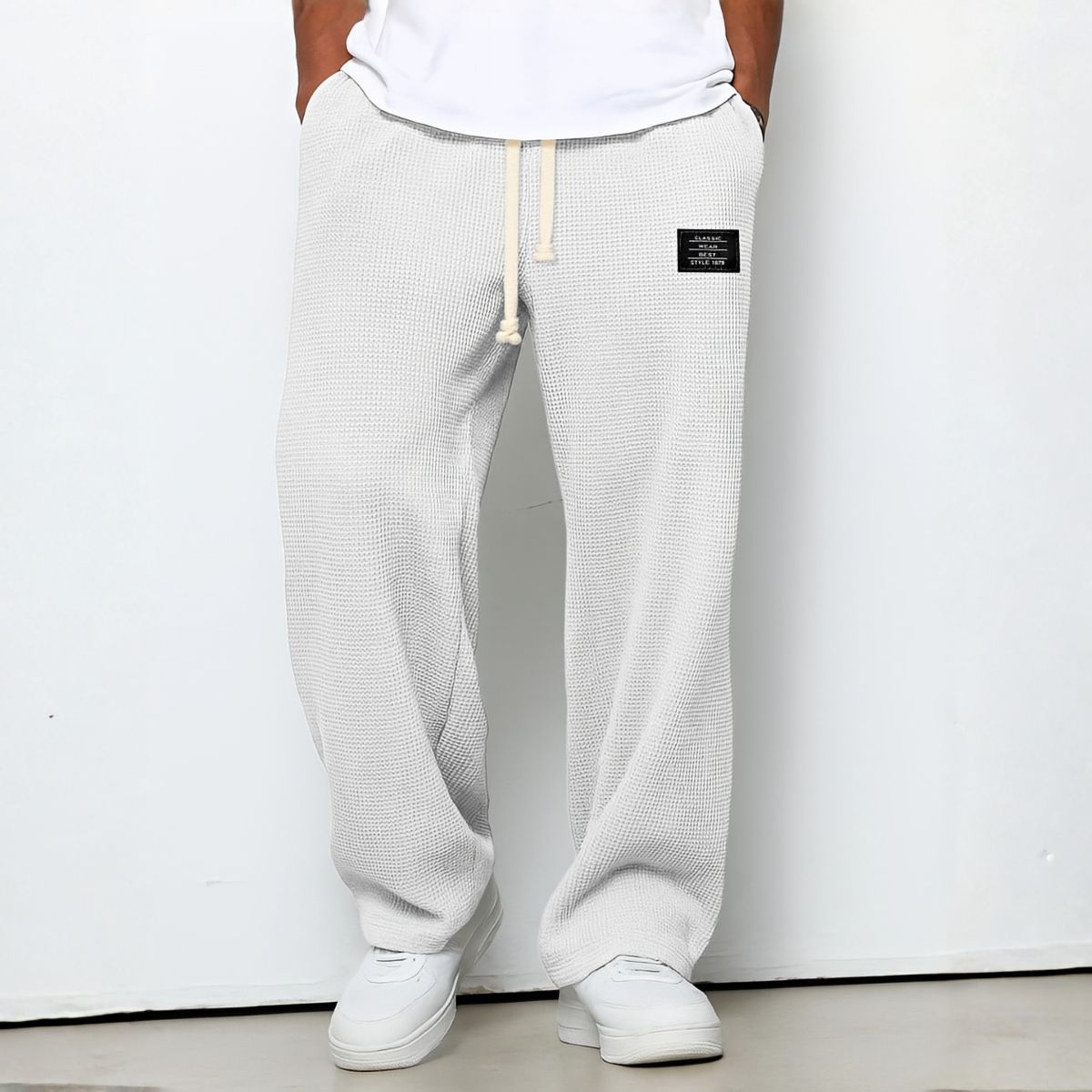 Hommes | Men's Casual Pants with Loose Fit and Elastic Waist 4