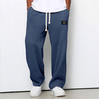 Hommes | Men's Casual Pants with Loose Fit and Elastic Waist 7