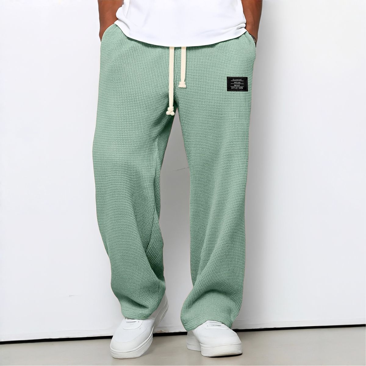 Hommes | Men's Casual Pants with Loose Fit and Elastic Waist 9