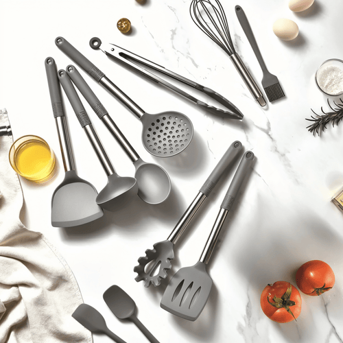 12-Piece Silicone Kitchen Utensil Set – Heat Resistant Cooking Utensils with Stainless Steel Handles – Culinara Pro