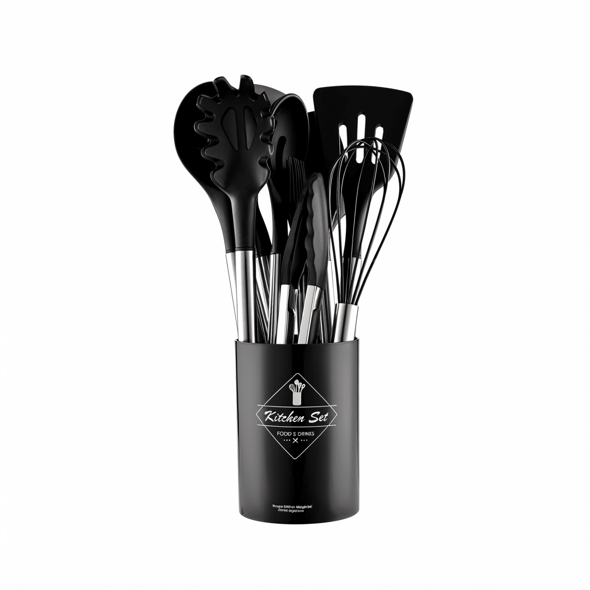 12-Piece Silicone Kitchen Utensil Set – Heat Resistant Cooking Utensils with Stainless Steel Handles – Culinara Pro
