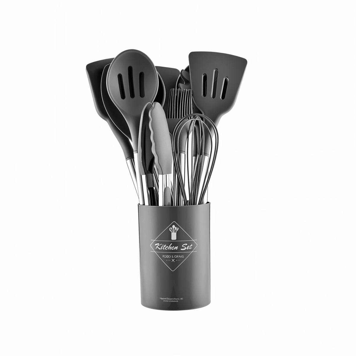 12-Piece Silicone Kitchen Utensil Set – Heat Resistant Cooking Utensils with Stainless Steel Handles – Culinara Pro