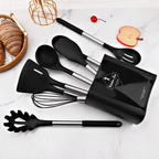 12-Piece Silicone Kitchen Utensil Set – Heat Resistant Cooking Utensils with Stainless Steel Handles – Culinara Pro