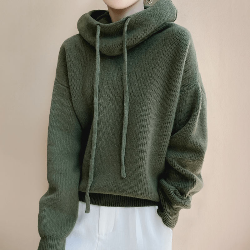 Pamelo | Women's Relaxed Fit Knit Cowl Neck Hoodie