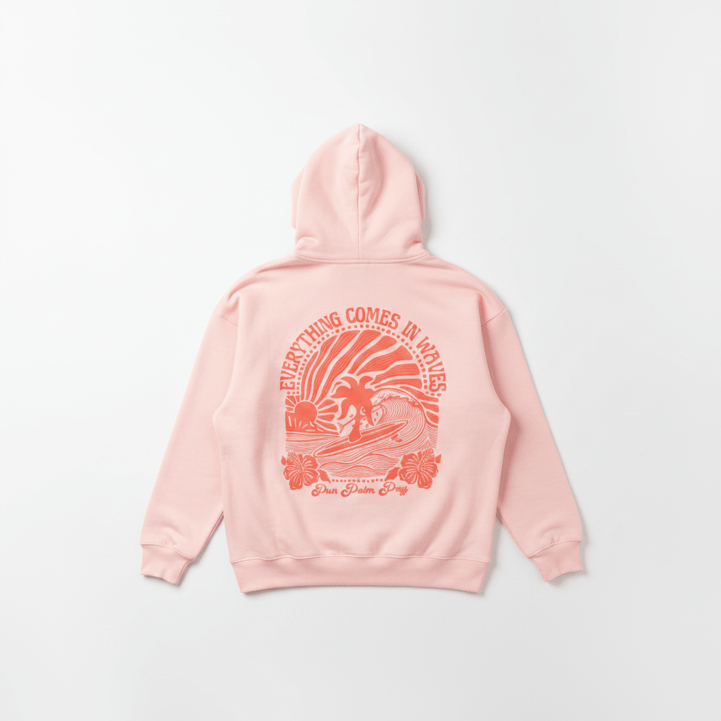 Velo | Unisex Wave Embroidery Hoodie – Architectural Fluid Stitching & Refined Everyday Comfort