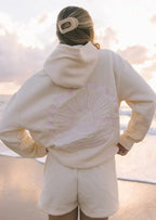 Hoodie with wave embroidery - a cozy everyday look cream