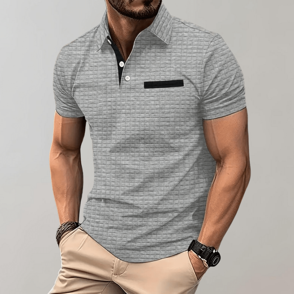 Hugo Classic Men's Polo With Breathable Cotton Comfort Light Gray