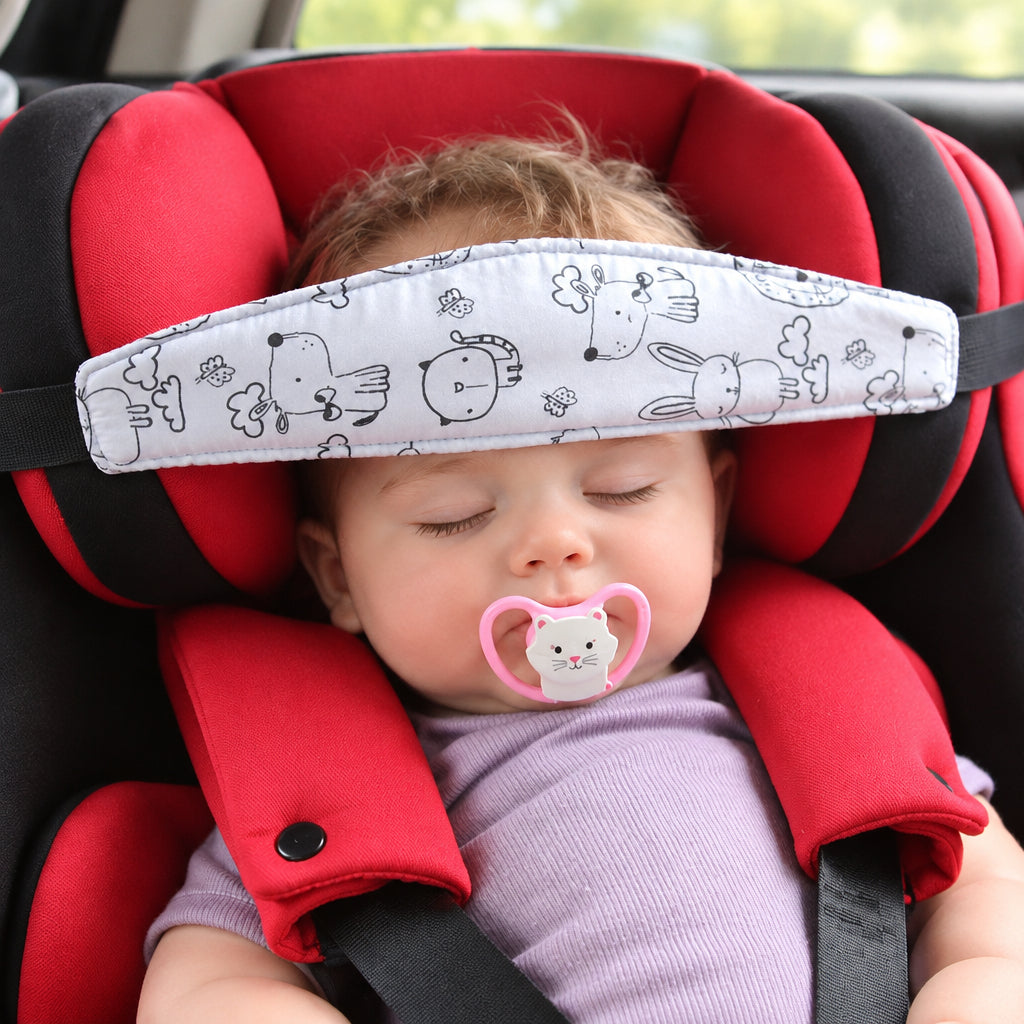 Child Headrest for Car Seat – Adjustable Head Support for Sleeping in Car Seat, Soft & Breathable, Gray, Dinosaur, Ocean or Pink