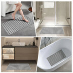 Non-Slip Bath Mat with Suction Cups and Drain Holes – Soft TPE Shower & Bathtub Mat, 16 x 25 in, 4 Colors