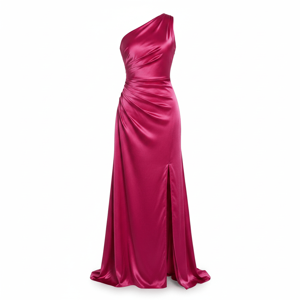 Manda | Evening Dress | Asymmetrical One-Shoulder Design with High Split and Adjustable Straps