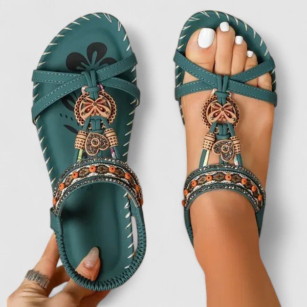 Katrijn | Stylish Women's Boho Sandals Amazon Green