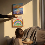 Kids Art Display Frame with Storage – Front-Opening Wood Frame for Children's Drawings, A3 & A4, Pine or Walnut