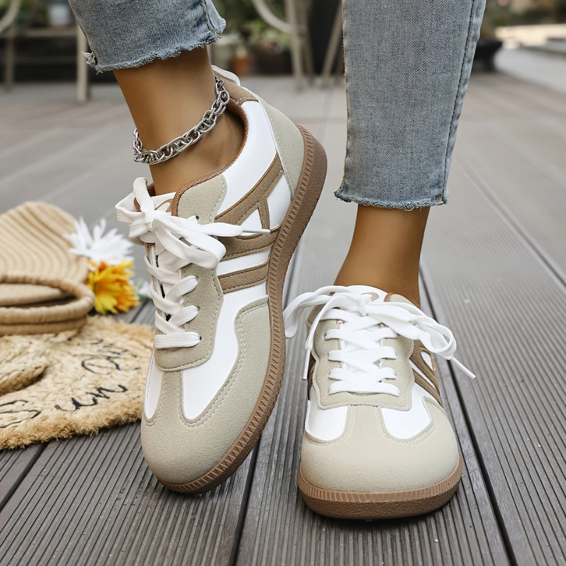 Bersh | Comfortable Sneakers Khaki & White