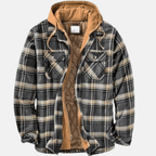 Calico | Men's Jacket | Plaid Hooded Shirt Gray