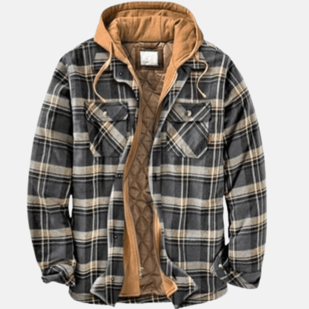 Calico | Men's Jacket | Plaid Hooded Shirt Gray
