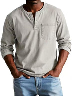 Marmari | Versatile and Comfortable Long-Sleeve Henley Shirt Beige