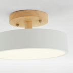 Modern LED Ceiling Lamp – Wood & Acrylic Flush Mount Ceiling Light for Bedroom, Dining & Living Room, 5 Colors – LunaLux