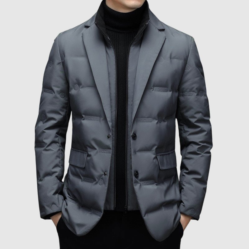 Calico | Men's Quilted Jacket | Button Front Design Gray