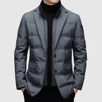 Calico | Men's Quilted Jacket | Button Front Design Gray
