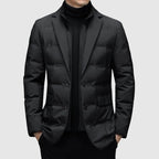 Calico | Men's Quilted Jacket | Button Front Design Black