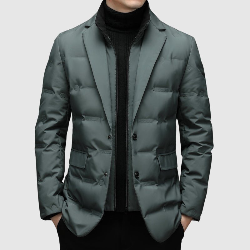 Calico | Men's Quilted Jacket | Button Front Design Green
