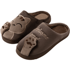 Ladies' Slippers with Cats - Soft Slippers & House Shoes Brown