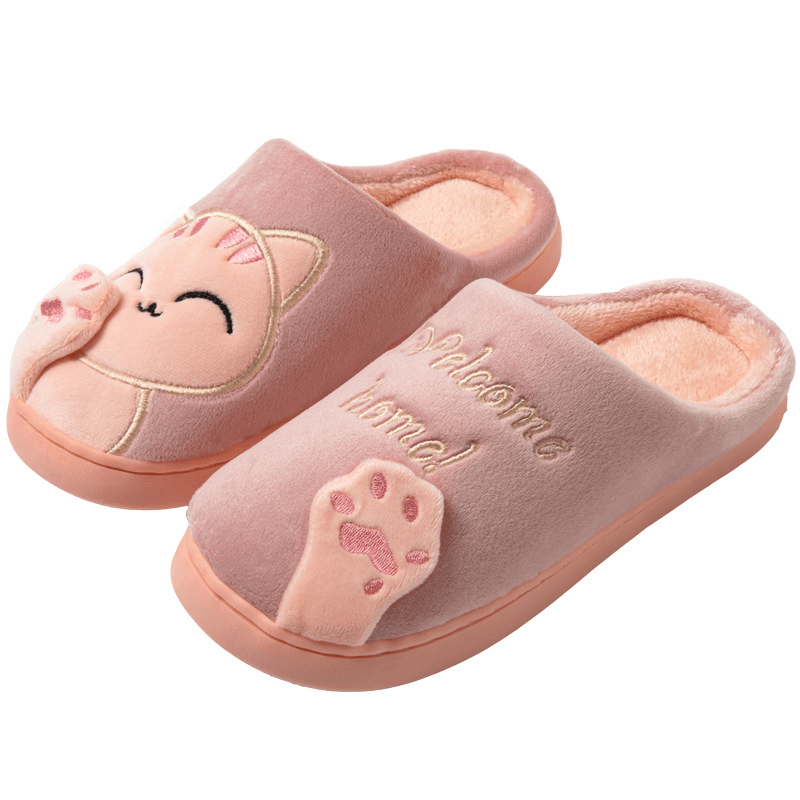 Ladies' Slippers with Cats - Soft Slippers & House Shoes Pink