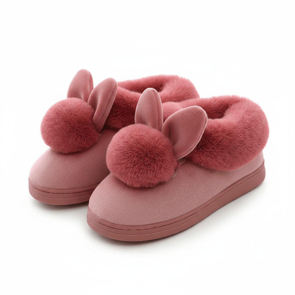 Ladies' Slippers with Rabbits - Soft Slippers & House Shoes