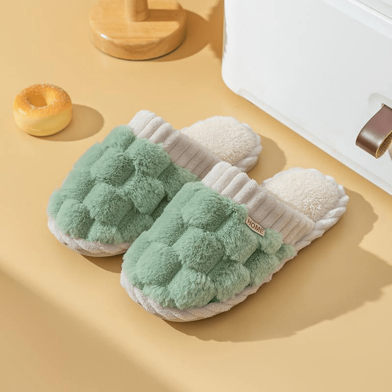 Ladies' Soft Slippers - Comfortable House Shoes for Home Green
