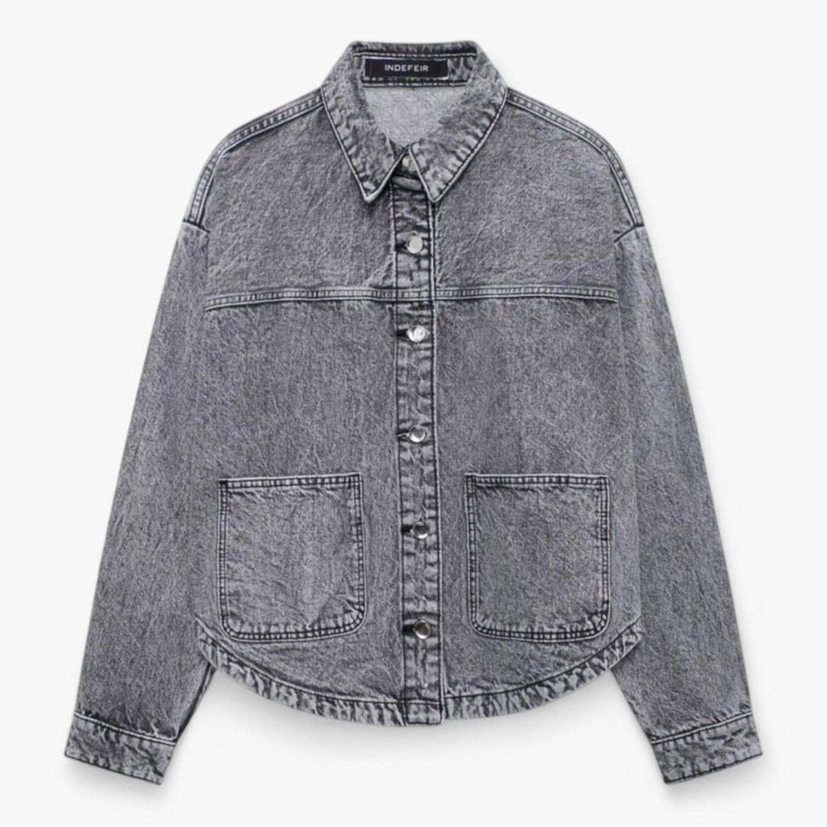 Lightweight Denim Jacket For Women Breathable Transitional Jacket For Everyday Use Gray