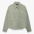 Lightweight Denim Jacket For Women Breathable Transitional Jacket For Everyday Use Green