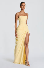 Sanne | Elegant Strapless Maxi Dress with Corset