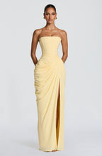 Sanne | Elegant Strapless Maxi Dress with Corset