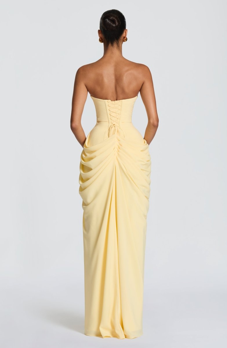 Sanne | Elegant Strapless Maxi Dress with Corset