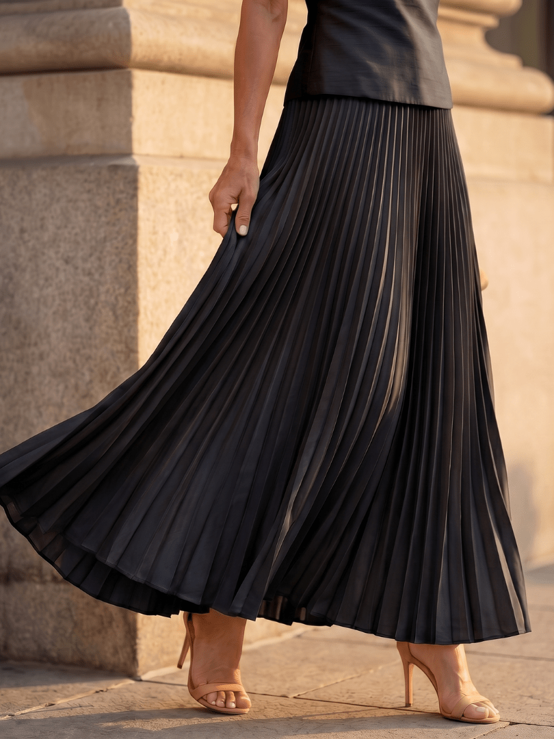 Liana | Elegant Ensemble with Structured Top and Pleated Skirt