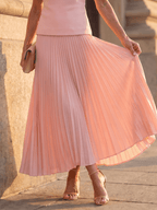 Liana | Elegant Ensemble with Structured Top and Pleated Skirt